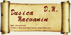Dušica Mačvanin vizit kartica